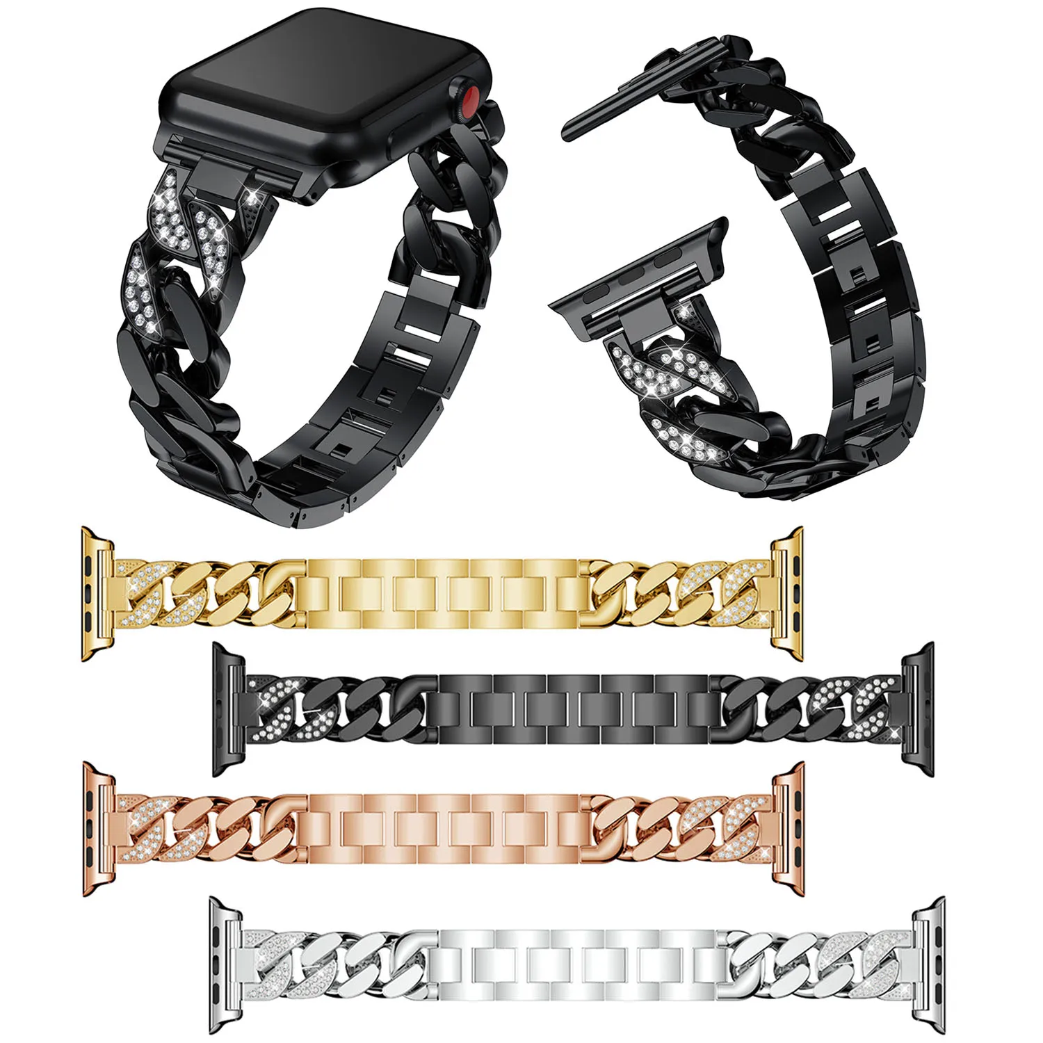 Bling Rhinestone Watch Band for Apple Watch iWatch 38/40mm 42/44mm Bracelet Stainless Steel Strap for iWatch Series 5 4 3 2 1
Bling Rhinestone Watch Band for Apple Watch iWatch 38/40mm 42/44mm Bracelet Stainless Steel Strap for iWatch Series 5 4 3 2 1