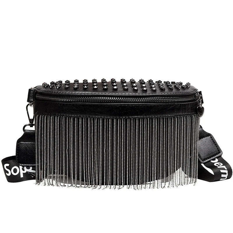 NEW-Women Punk Rivet Waist Bags Tassel Cool Waist Pack Leather Chest Belt Bags Crossbody Shoulder Phone Money Bum Hip Purse
NEW-Women Punk Rivet Waist Bags Tassel Cool Waist Pack Leather Chest Belt Bags Crossbody Shoulder Phone Money Bum Hip Purse