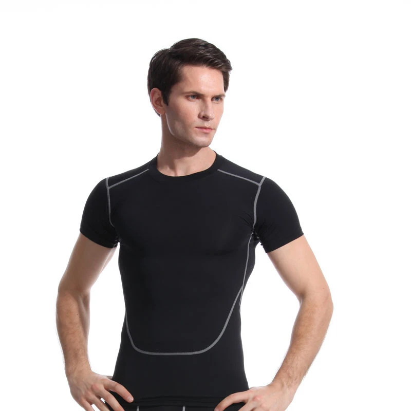 Men's Gym Tight Training Sports T-shirt Running Bodybuilding Fitness Clothes Breathable High Speed Dry Short Sleeved Tees 1023 | Спорт и