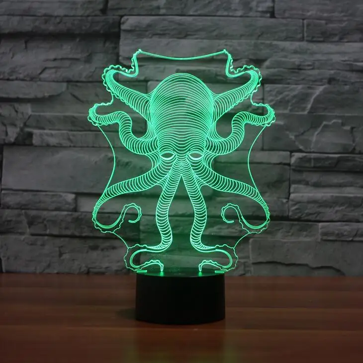 Octopus 3D Lamp Creative Gifts Novelty Light Lamp Seven Color Change Vision Stereo Small Night Light Acrylic Lamp
Octopus 3D Lamp Creative Gifts Novelty Light Lamp Seven Color Change Vision Stereo Small Night Light Acrylic Lamp