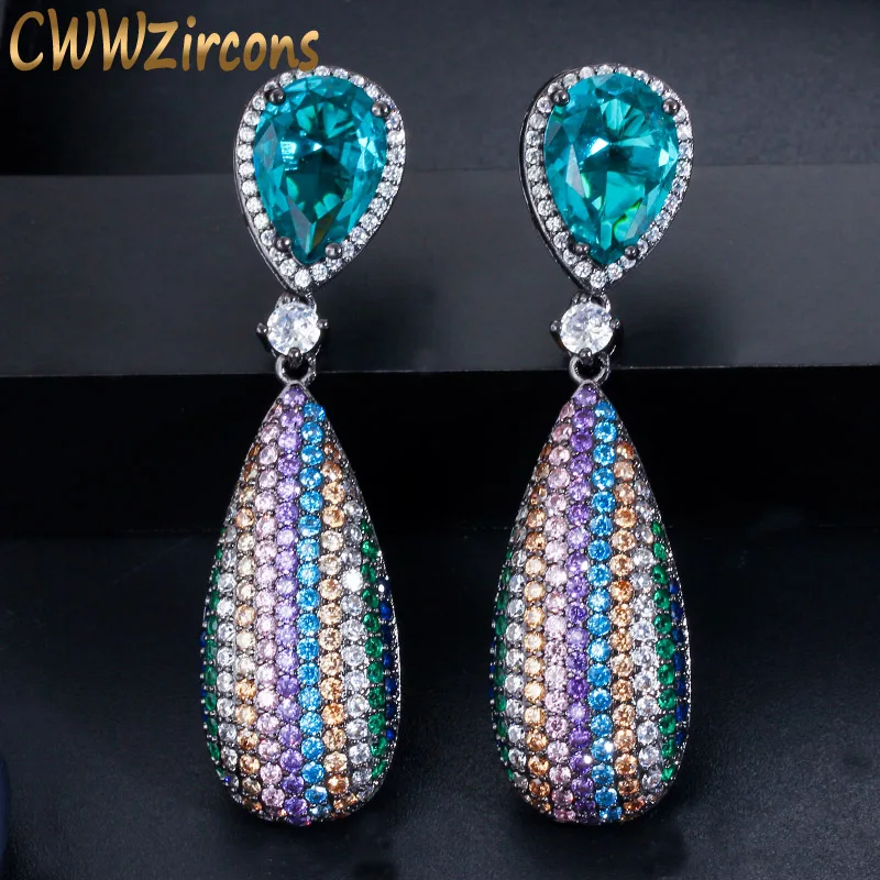 CWWZircons Micro Pave Cubic Zirconia Stone Long Dangle Drop Rainbow Color Engagement Wedding Party Earrings for Women CZ567
CWWZircons Micro Pave Cubic Zirconia Stone Long Dangle Drop Rainbow Color Engagement Wedding Party Earrings for Women CZ567