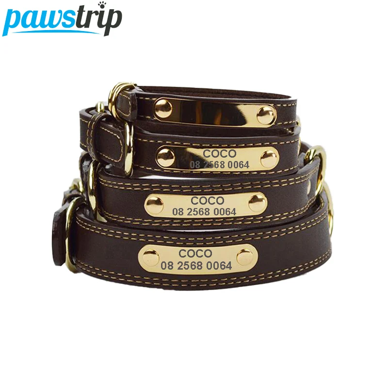 pawstrip Engraved Dog Collar Leather Pet Tag Collar For Dogs French Bulldog Pitbull Large Dog Collar Lead Luxury Puppy Collars
pawstrip Engraved Dog Collar Leather Pet Tag Collar For Dogs French Bulldog Pitbull Large Dog Collar Lead Luxury Puppy Collars