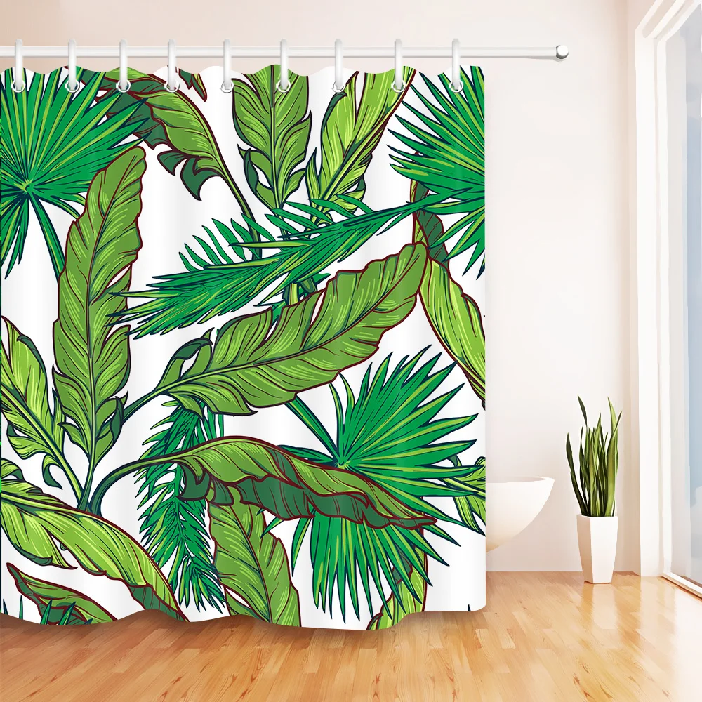 LB Green Leaves White Shower Curtain Tropical Nature Bathroom Waterproof Mildew Resistant Polyester Fabric For Art Bathtub Decor
LB Green Leaves White Shower Curtain Tropical Nature Bathroom Waterproof Mildew Resistant Polyester Fabric For Art Bathtub Decor