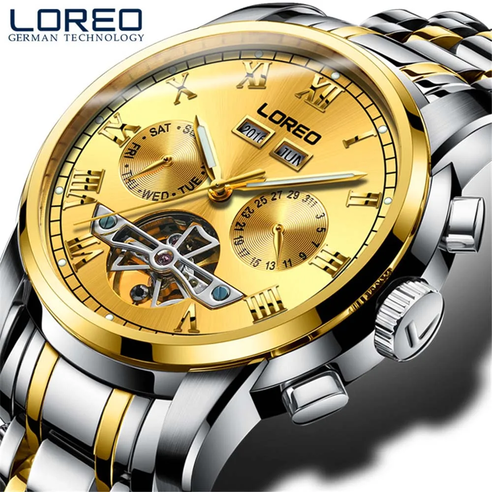 LOREO Men Watches Top Brand Luxury Automatic Watch Men's Full steel Wrist watch Man Fashion Casual Waterproof Clock reloj hombre
LOREO Men Watches Top Brand Luxury Automatic Watch Men's Full steel Wrist watch Man Fashion Casual Waterproof Clock reloj hombre