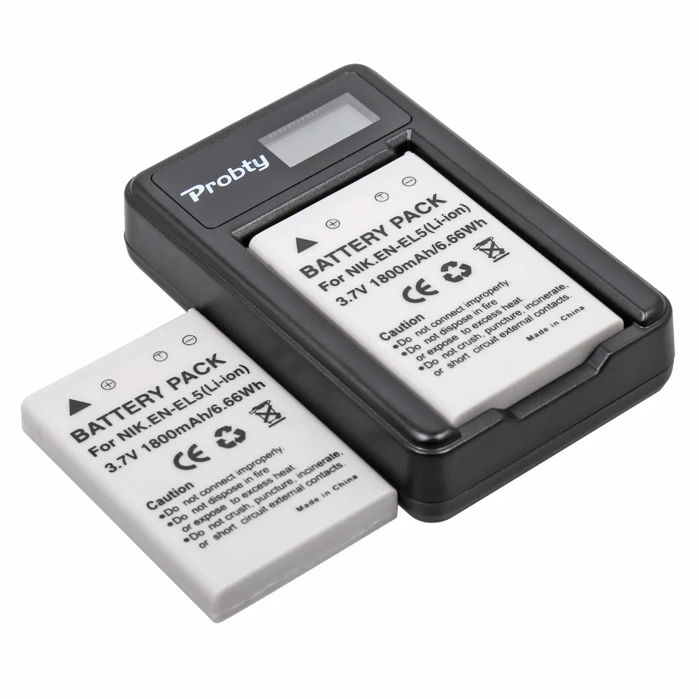 2Pcs Probty EN-EL5 EN EL5 Battery + LCD USB Charger For Nikon CoolPix P530 P520 P100 P500 P5100 P5000 P6000 P90 P80 P3 P4 camera
2Pcs Probty EN-EL5 EN EL5 Battery + LCD USB Charger For Nikon CoolPix P530 P520 P100 P500 P5100 P5000 P6000 P90 P80 P3 P4 camera