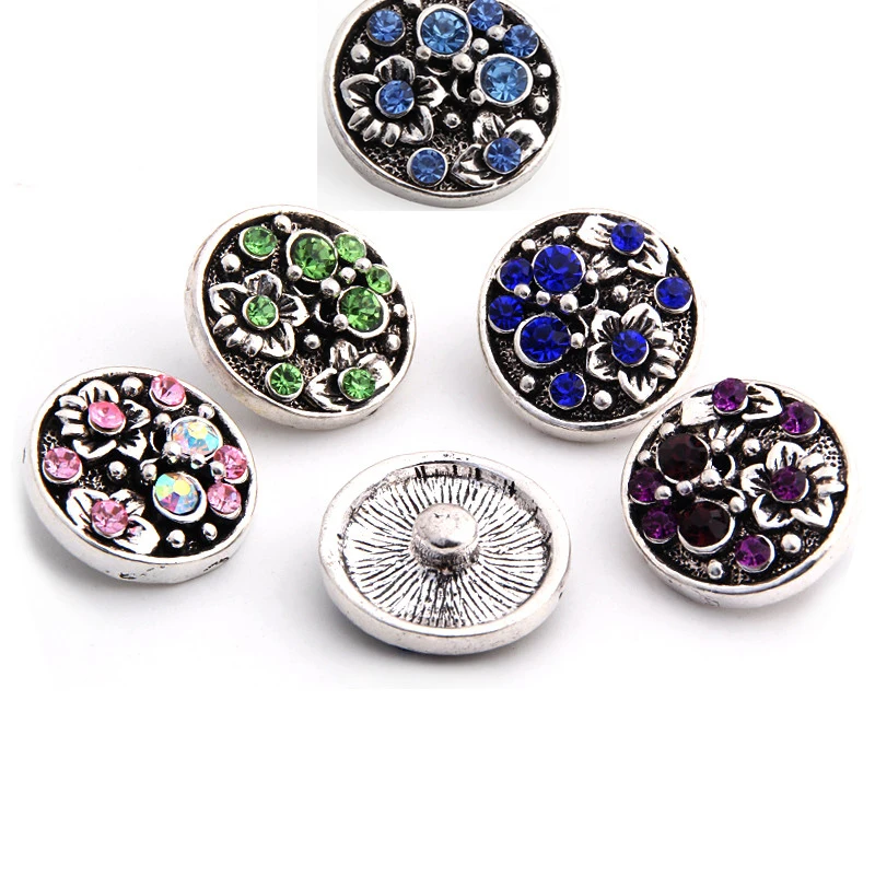 10 Pcs/lot Metal 18mm Snap Buttons Rhinestone Flower For Wrist Watch Jewelry Mix Colors
10 Pcs/lot Metal 18mm Snap Buttons Rhinestone Flower For Wrist Watch Jewelry Mix Colors