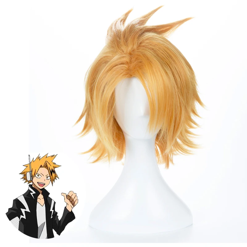 Shumeier My Hero Academic Kaminari Denki синтетический парик для косплея мужчин желтый центральный