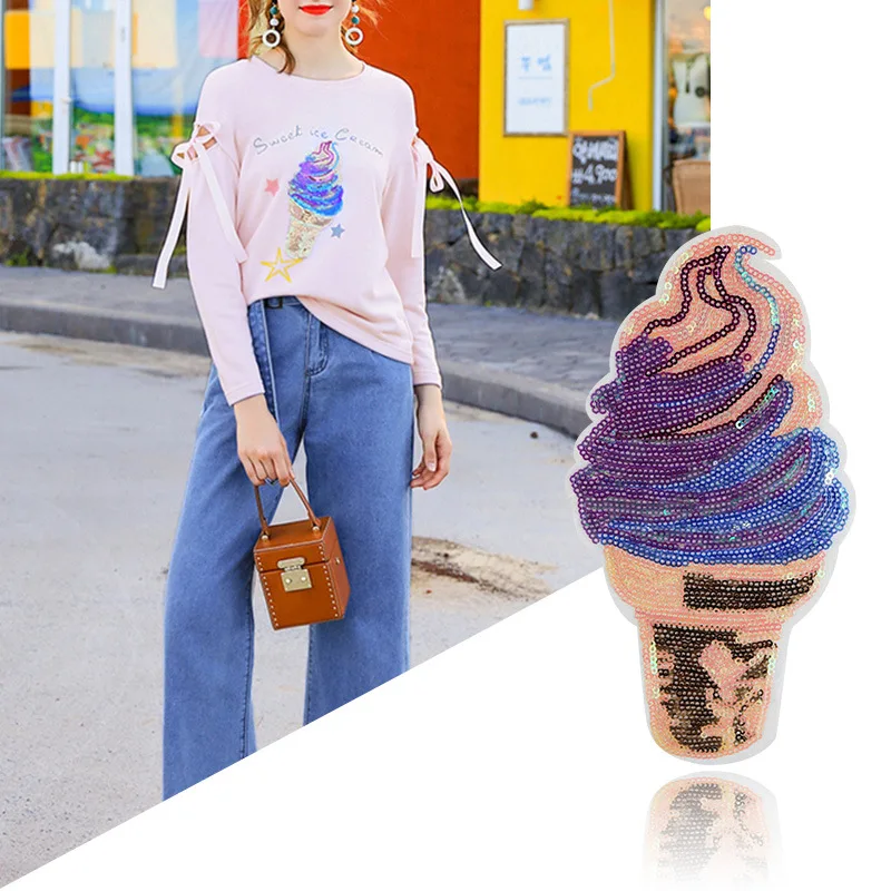 New Ice Cream With Sequined Patches Fashion Applique lron on Patch for Clothes Bags DIY Decal Apparel Accessory 2pcs
New Ice Cream With Sequined Patches Fashion Applique lron on Patch for Clothes Bags DIY Decal Apparel Accessory 2pcs