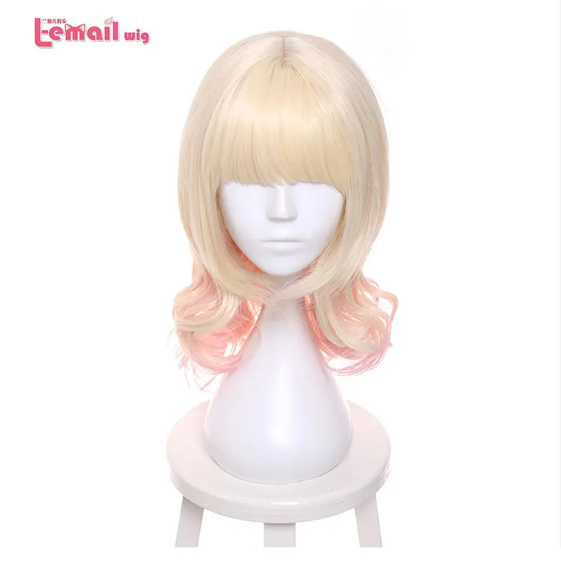 

L-email wig Brand New Diabolik Lovers Yui Komori Cosplay Wigs 45cm Blonde Mixed pink Synthetic Hair Perucas Cosplay Wig