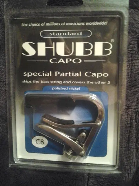 New Shubb C8 Nickel Finish Partial Guitar Capo Capotraste, Cover 5-String, emulating a drop-D tuning
New Shubb C8 Nickel Finish Partial Guitar Capo Capotraste, Cover 5-String, emulating a drop-D tuning
