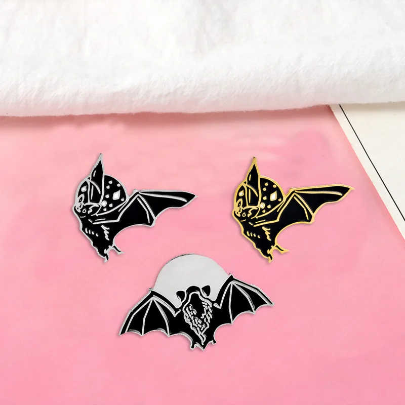 Bat Enamel pins Gold silver color plating Punk Denim Starry moon Dark ghost Badges Brooches Gifts for Friends Jewelry wholesale
Bat Enamel pins Gold silver color plating Punk Denim Starry moon Dark ghost Badges Brooches Gifts for Friends Jewelry wholesale