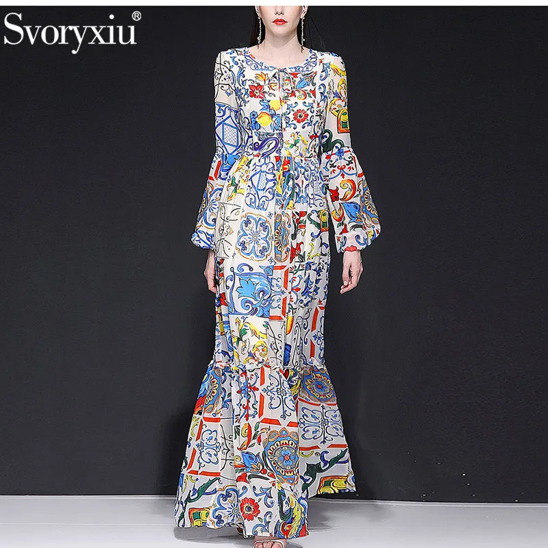 Svoryxiu Runway Classic lemon Painted Pottery Print Maxi Dress Women's Elegant Lantern Sleeve Plus Size Autumn Long Maxi Dress
Svoryxiu Runway Classic lemon Painted Pottery Print Maxi Dress Women's Elegant Lantern Sleeve Plus Size Autumn Long Maxi Dress