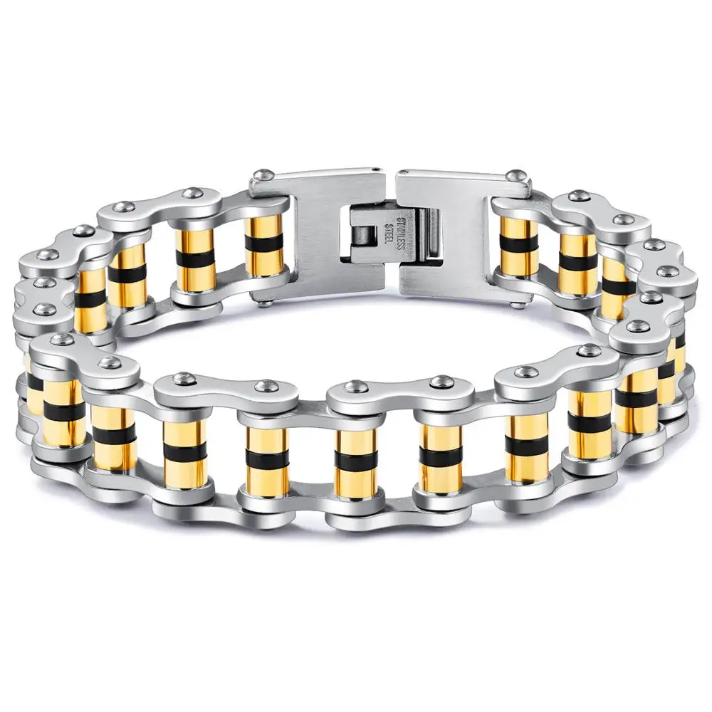 Granny Chic Mens Chain Gold-Color Stainless Steel Bracelet motorcycle Biker Bracelet Fashion Jewelry 16mm 22cm
Granny Chic Mens Chain Gold-Color Stainless Steel Bracelet motorcycle Biker Bracelet Fashion Jewelry 16mm 22cm