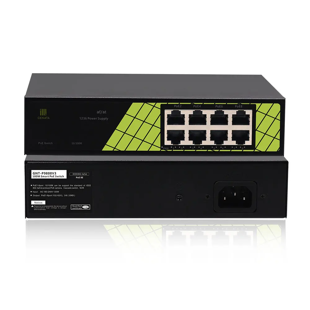Фабрика 10/100Mpbs 8 Порт промышленный ethernet умная сеть POE переключатель для камеры