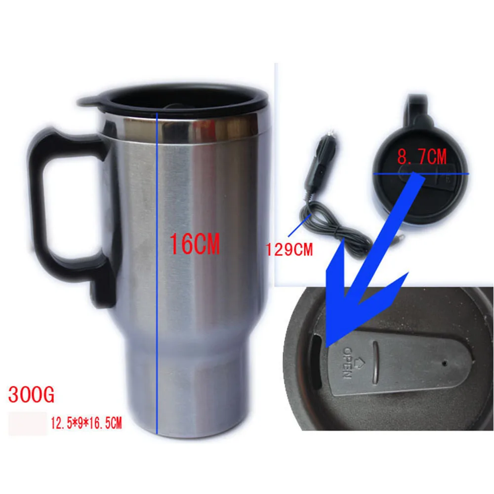 Stainless Steel car heating cup Kettle Cigarette Lighter Adapter Style 450ml car travel cup Thermos 12V
Stainless Steel car heating cup Kettle Cigarette Lighter Adapter Style 450ml car travel cup Thermos 12V