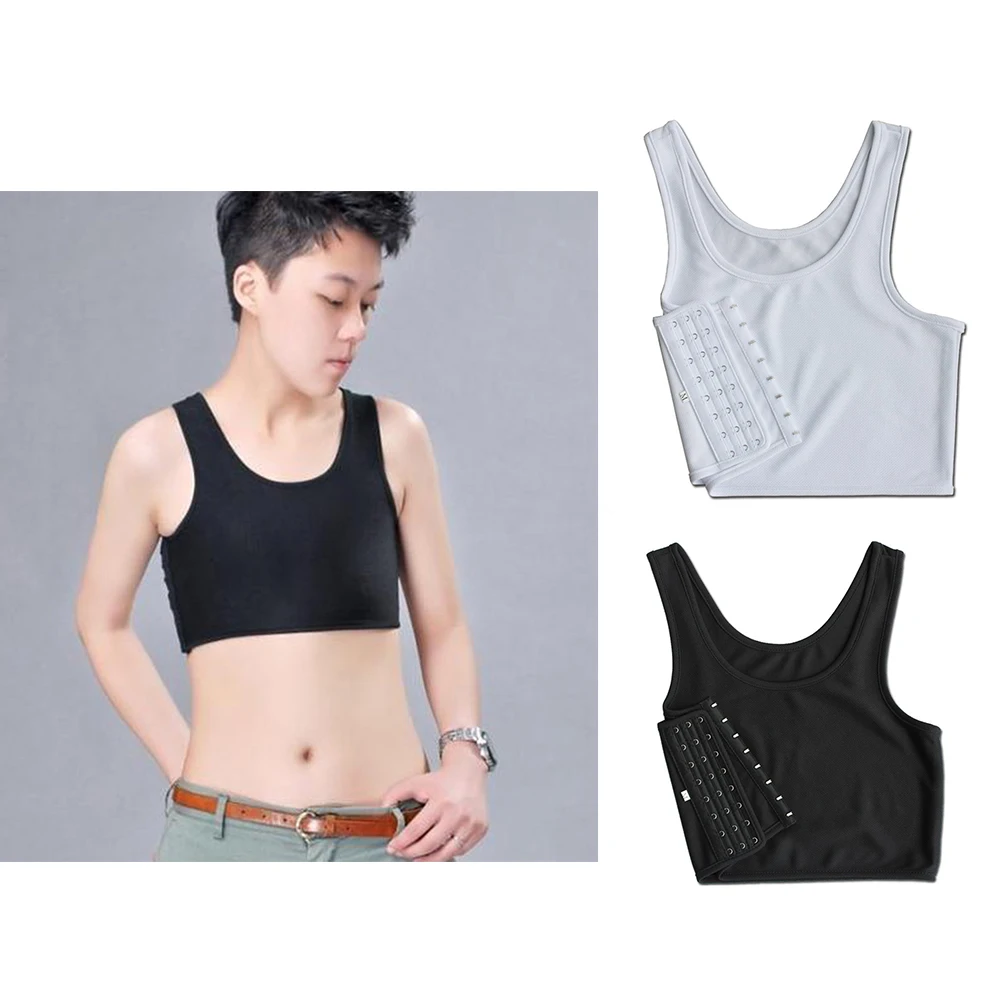 Casual Breathable Buckle Short Chest Breast Binder Tran Vest Tops Black and White Short Corset Tee Tops Factory wholesale
Casual Breathable Buckle Short Chest Breast Binder Tran Vest Tops Black and White Short Corset Tee Tops Factory wholesale
