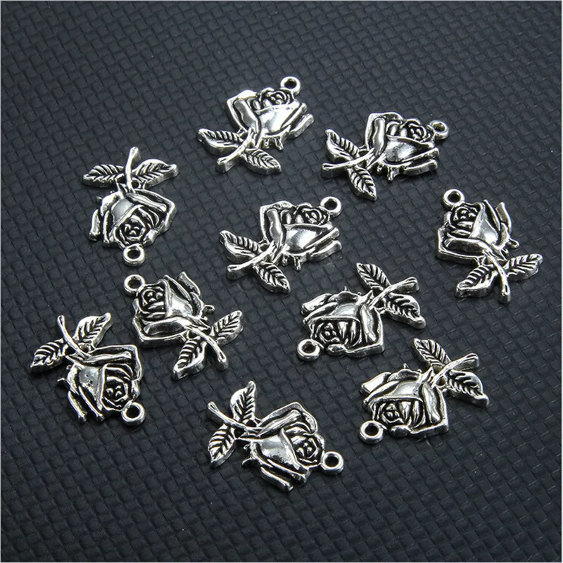 10pcs/lot rose flower charms pendant connector for diy bracelet necklace antique silver beads craft material jewelry accessories
10pcs/lot rose flower charms pendant connector for diy bracelet necklace antique silver beads craft material jewelry accessories