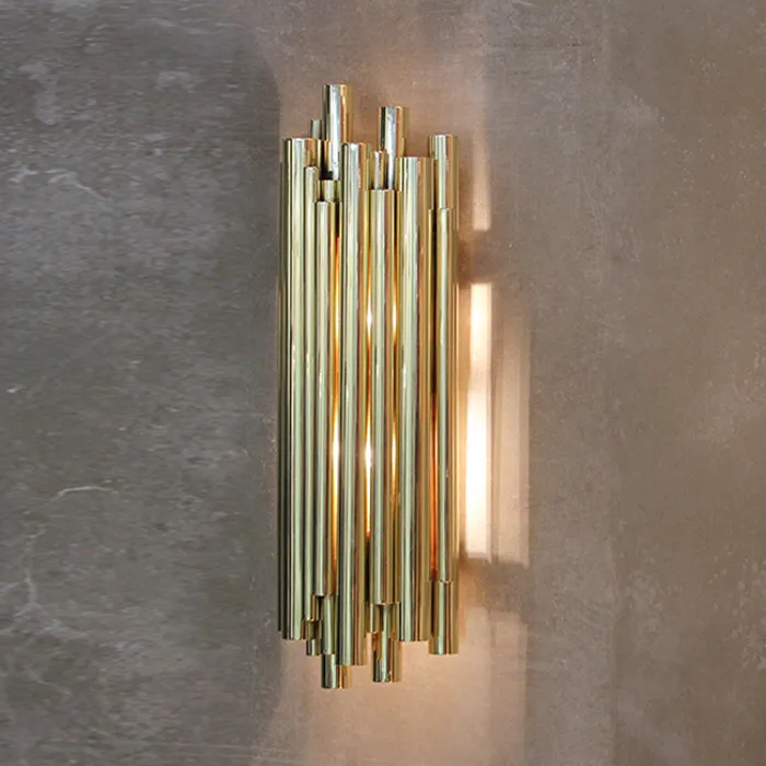 High-grade luxurious Postmodern Simple industrial sconces vintage wall lamp Golden Water Pipe Tube wall lights hallway home
High-grade luxurious Postmodern Simple industrial sconces vintage wall lamp Golden Water Pipe Tube wall lights hallway home