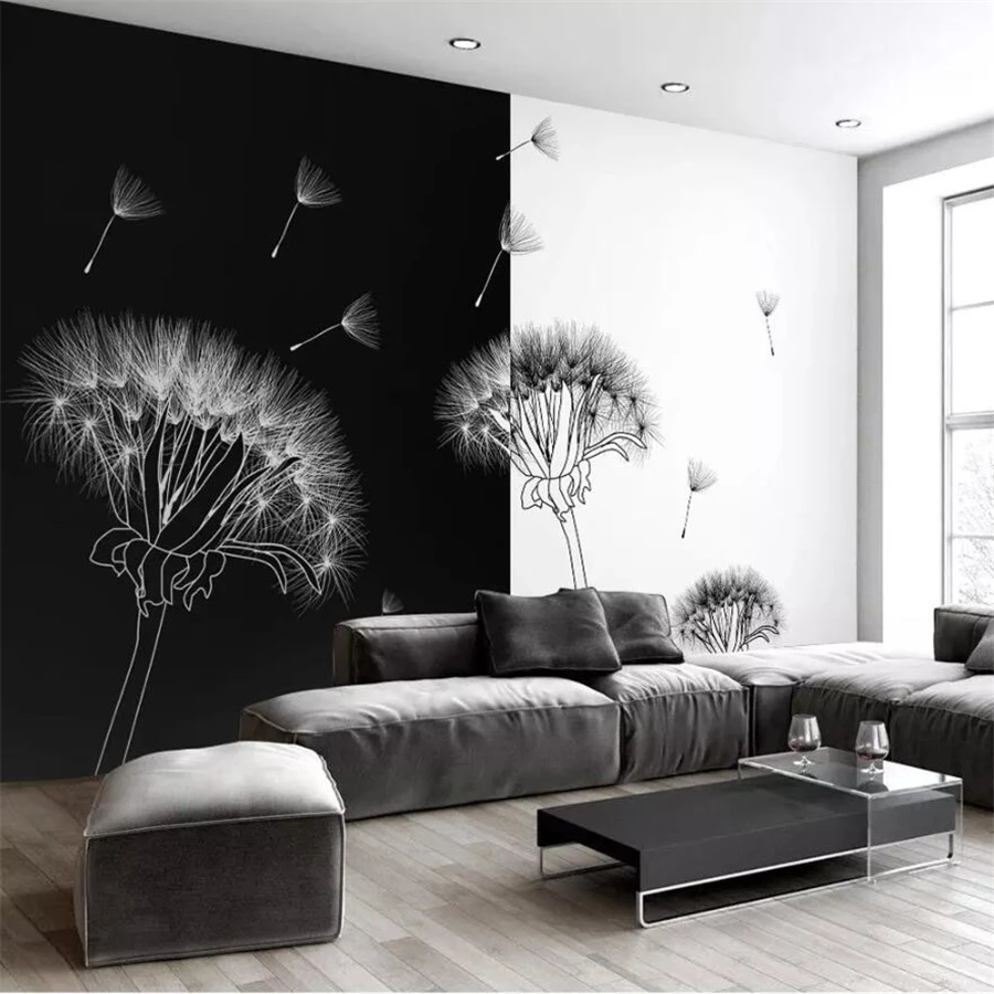 beibehang Custom wallpaper 3d murals style black and white dandelion modern minimalist fashion TV background wall paper 3d mural
beibehang Custom wallpaper 3d murals style black and white dandelion modern minimalist fashion TV background wall paper 3d mural