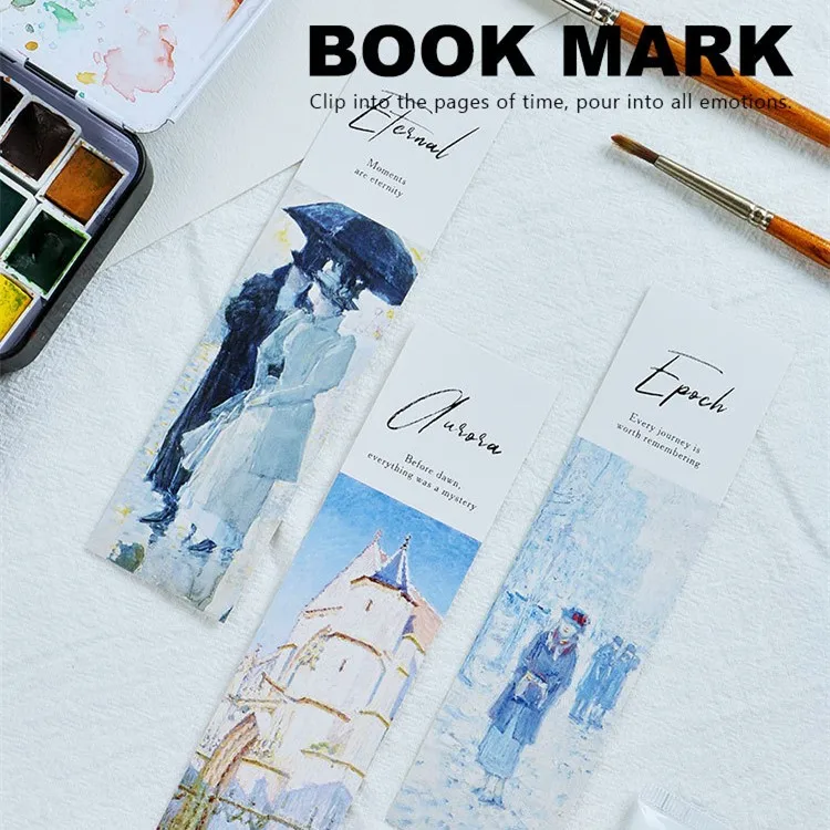 30 шт. серия масляной живописи Закладка Книга Маркер скрепки студент канцелярские