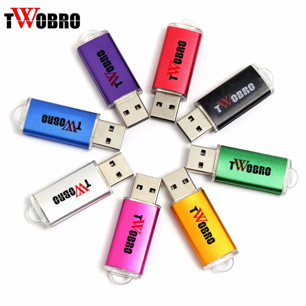 Twobro многоцветный USB флешка 2 0 16 ГБ 8 4 U диска брелок 32 64 Memory Stick 128 МБ флешки для