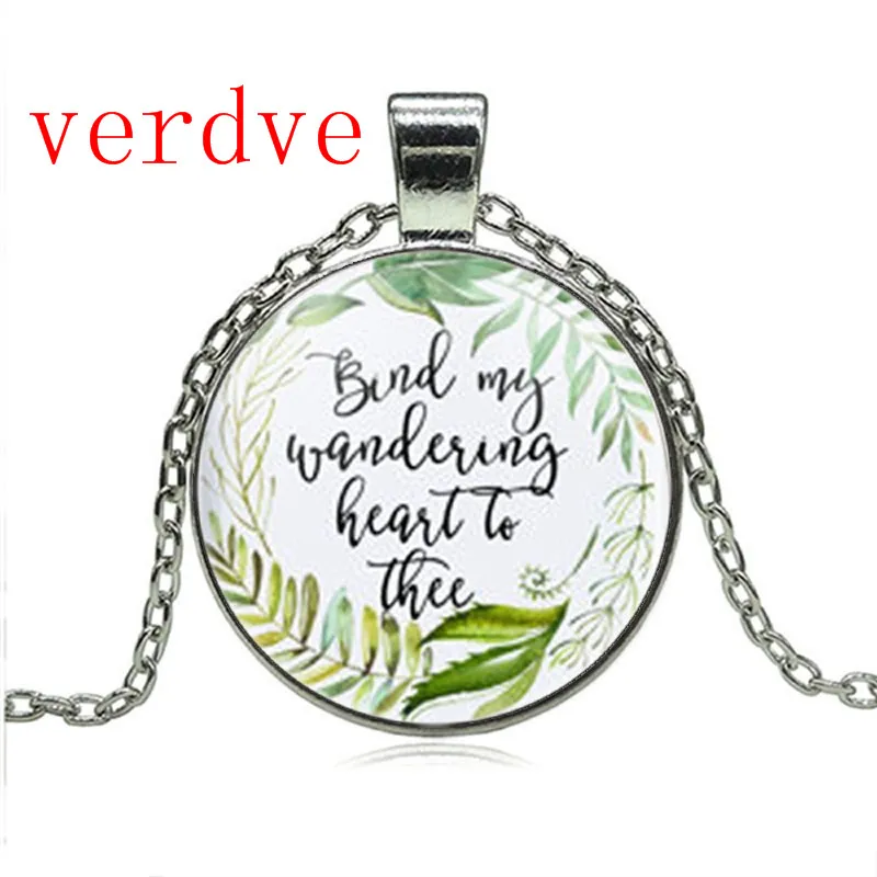 Bind My Wandering Heart to Thee Green Leaf Floral Charm Necklace Bible Verse Jewelry Fashion Gift for Christian Women Men
Bind My Wandering Heart to Thee Green Leaf Floral Charm Necklace Bible Verse Jewelry Fashion Gift for Christian Women Men