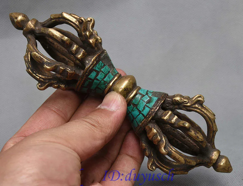 Crafts statue Tibet Buddhism Tantra FaQi Bronze turquoise Vajra-pestle Phurba Dagger Holder
Crafts statue Tibet Buddhism Tantra FaQi Bronze turquoise Vajra-pestle Phurba Dagger Holder