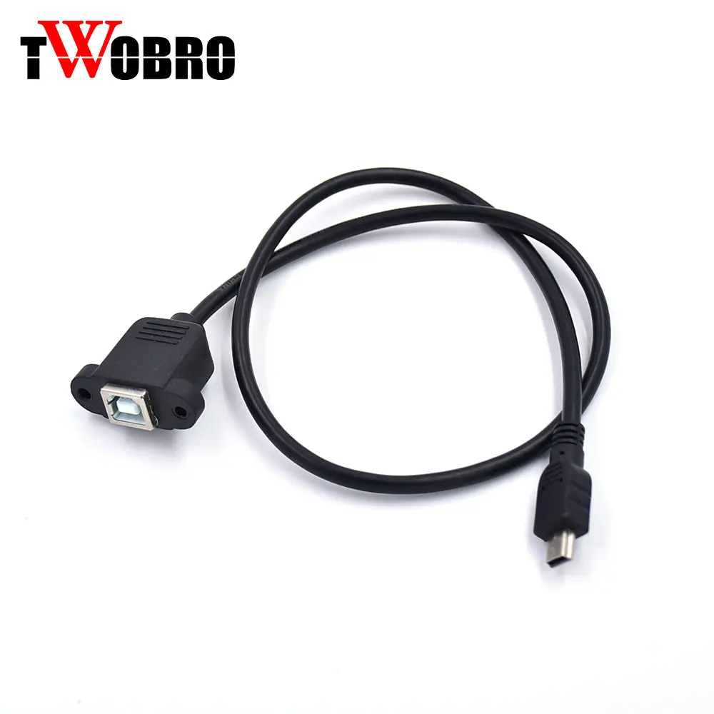 TWOBRO 10pcs/lot 50cm Mini USB 5pin Male to USB 2.0 B Female Socket Printer Panel Mount Cable
TWOBRO 10pcs/lot 50cm Mini USB 5pin Male to USB 2.0 B Female Socket Printer Panel Mount Cable
