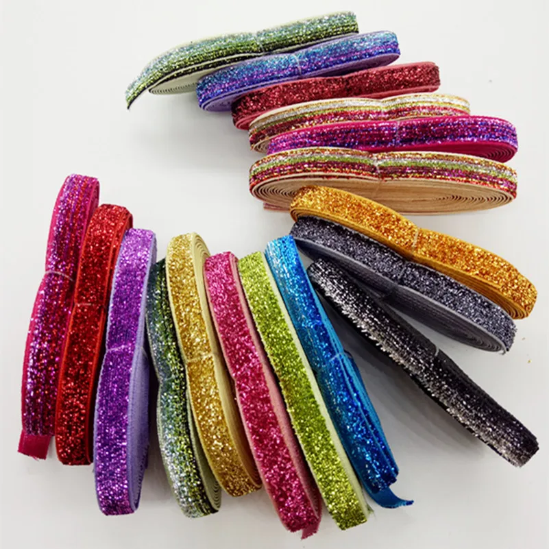 5 yards 48colors 3/8" width 10mm Sparkle Glitter metallic Velvet ribbon Headband Clips Bow wedding decoration party decor DIY
5 yards 48colors 3/8" width 10mm Sparkle Glitter metallic Velvet ribbon Headband Clips Bow wedding decoration party decor DIY