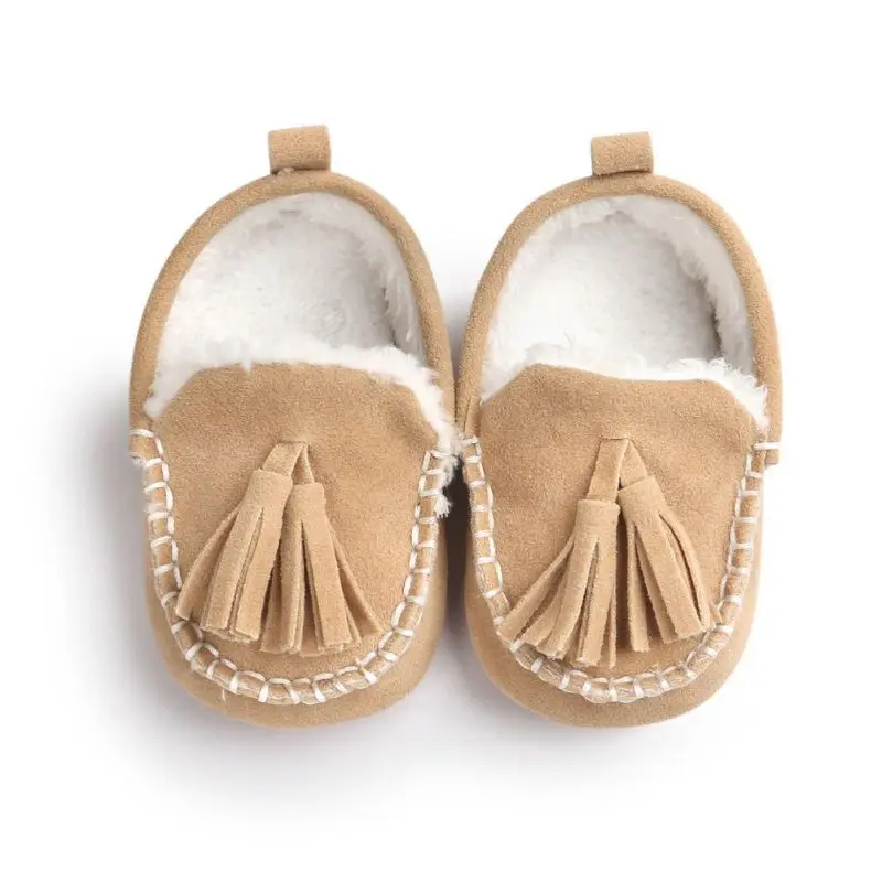 Зимние детские замшевые ботинки из искусственной кожи для младенцев
