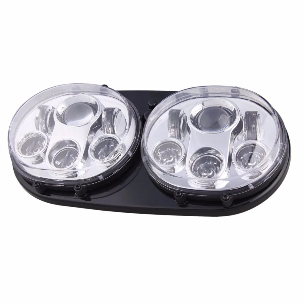 One set 7inch Dual LED Headlight hi lo beam headlamp Road Glide Custom Driving lamps Low beam 20W high beam 40W
One set 7inch Dual LED Headlight hi lo beam headlamp Road Glide Custom Driving lamps Low beam 20W high beam 40W
