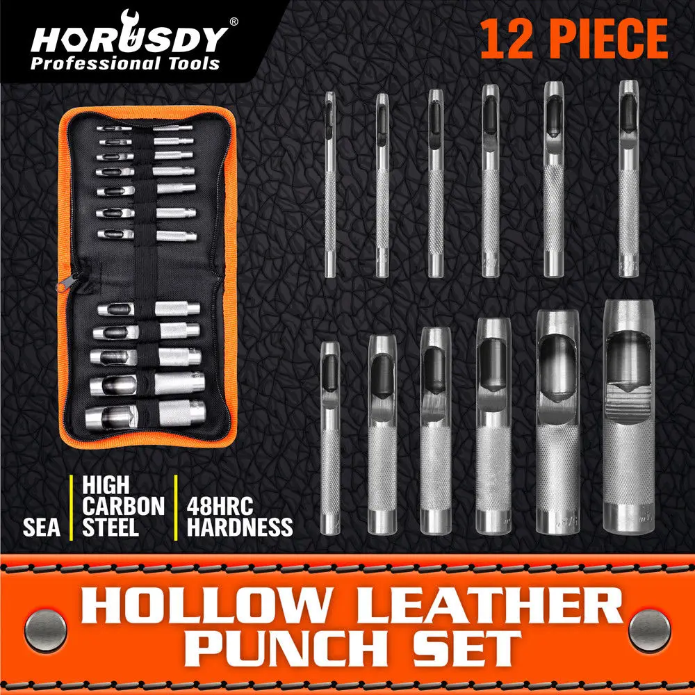 HORUSDY 2021 12Pcs Hollow Metal Leather Punch Set Drill Set 1/8"-3/4" Inch Vinyl Gasket With Case High Quality Drills
HORUSDY 2021 12Pcs Hollow Metal Leather Punch Set Drill Set 1/8"-3/4" Inch Vinyl Gasket With Case High Quality Drills