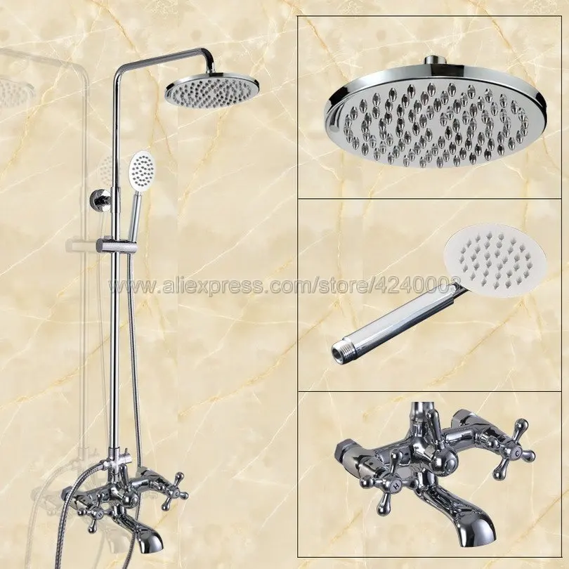 Polished Chrome Rain Shower Set Faucet 8" Rainfall Shower Head with Hand Shower Spray Mixer Tap Wall Mounted Kcy326
Polished Chrome Rain Shower Set Faucet 8" Rainfall Shower Head with Hand Shower Spray Mixer Tap Wall Mounted Kcy326