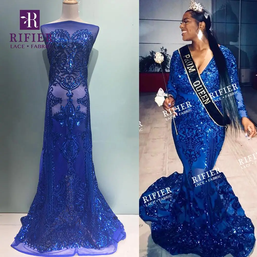 Royal Blue Color Sequins Net Lace Fabric African Nigerian 2019 High Quality Sequined Embroidered Guipure Mesh Wedding Material
Royal Blue Color Sequins Net Lace Fabric African Nigerian 2019 High Quality Sequined Embroidered Guipure Mesh Wedding Material