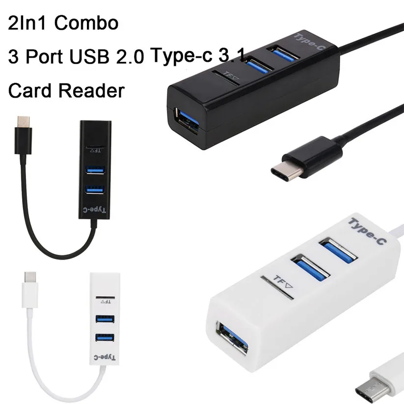 OMESHIN USB Hub 2 в 1 Type-C OTG 0 Splitter Combo 3 порта и SD/TF кардридер td0516 Прямая поставка - купить по