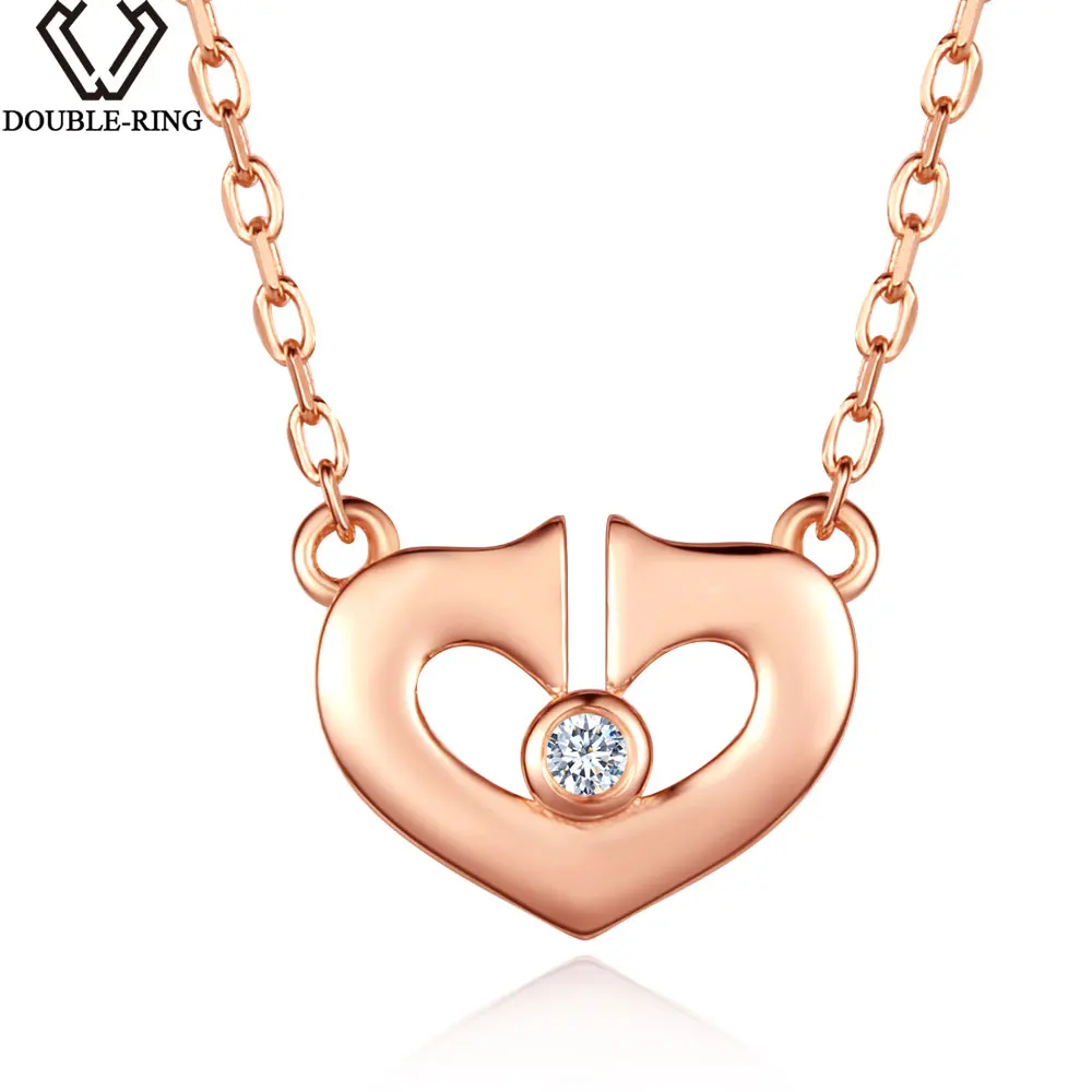 DOUBLE-R 0.02ct White Natural Diamond Necklace Pendant Female 925 Silver Rose Gold Brand Heart Jewelry Ladies Gift 18 inch Chain
DOUBLE-R 0.02ct White Natural Diamond Necklace Pendant Female 925 Silver Rose Gold Brand Heart Jewelry Ladies Gift 18 inch Chain