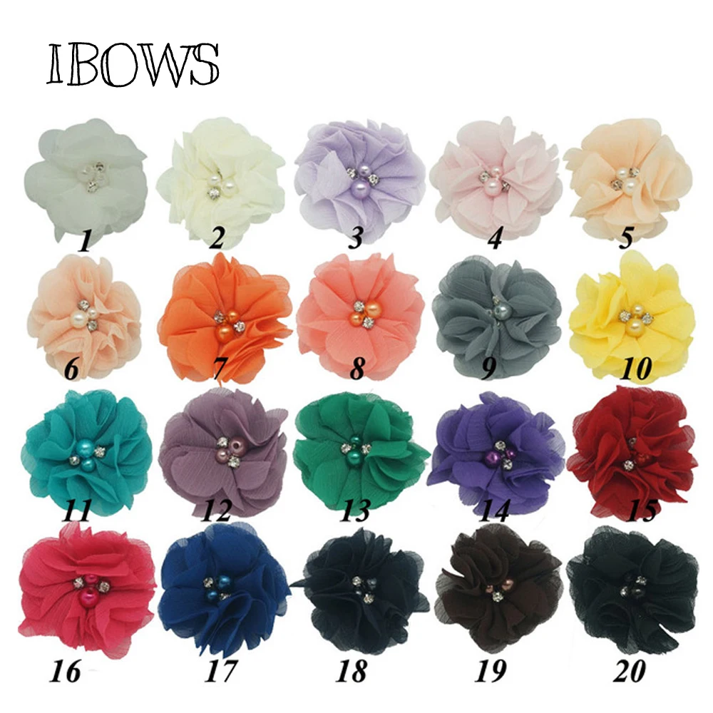 20 Pcs/lot 2" Beaded Chiffon Flower With Rhinestone For Headband Mini Cute Felt Back Pearl Chiffon Flower Hair Accessories
20 Pcs/lot 2" Beaded Chiffon Flower With Rhinestone For Headband Mini Cute Felt Back Pearl Chiffon Flower Hair Accessories