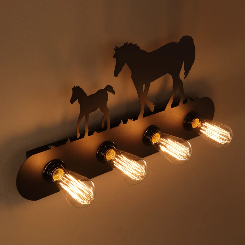Loft Edison Industrial Mirror Wall Lights 4 Head Black Big Pony Wall Lamp Cafe Bar Dining Room Decorective
Loft Edison Industrial Mirror Wall Lights 4 Head Black Big Pony Wall Lamp Cafe Bar Dining Room Decorective