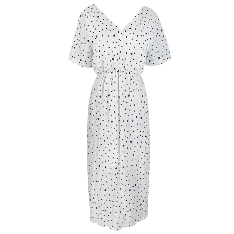 PERHAPS U Black White Green Polka Dot V Neck Lace Up Backless Hollow Out A Line Dress Summer Midi Mid Calf D0411
PERHAPS U Black White Green Polka Dot V Neck Lace Up Backless Hollow Out A Line Dress Summer Midi Mid Calf D0411