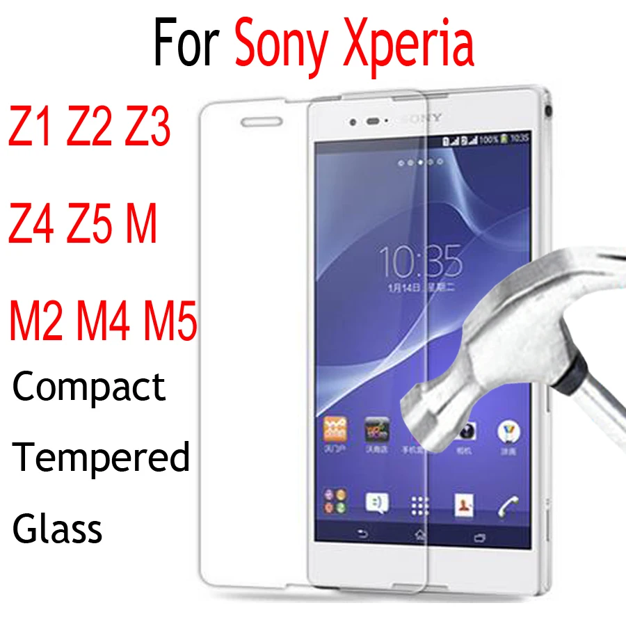 Закаленная Защитная стеклянная пленка для экрана Sony Xperia Z1 Z2 Z3 Z4 Z5 M M2 M3 M5