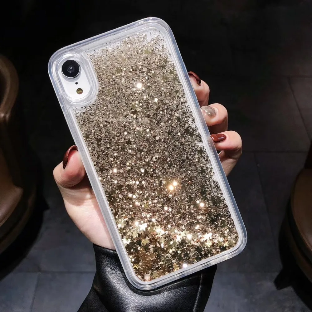 Glitter Phone Case For iphone 6 7 8 Plus 10 X XR XS MAX Fashion Quicksand Back Cover 6plus 7plus 8plus XSMax Liquid sand cases | Мобильные