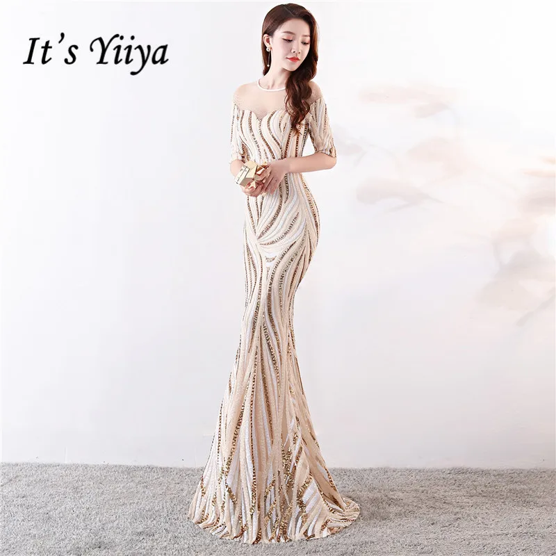 It's Yiiya Evening gowns Sequined O-neck Elegant Floor-length long Prom dresses Zipper back Beading Mermaid Party dresses C120
It's Yiiya Evening gowns Sequined O-neck Elegant Floor-length long Prom dresses Zipper back Beading Mermaid Party dresses C120