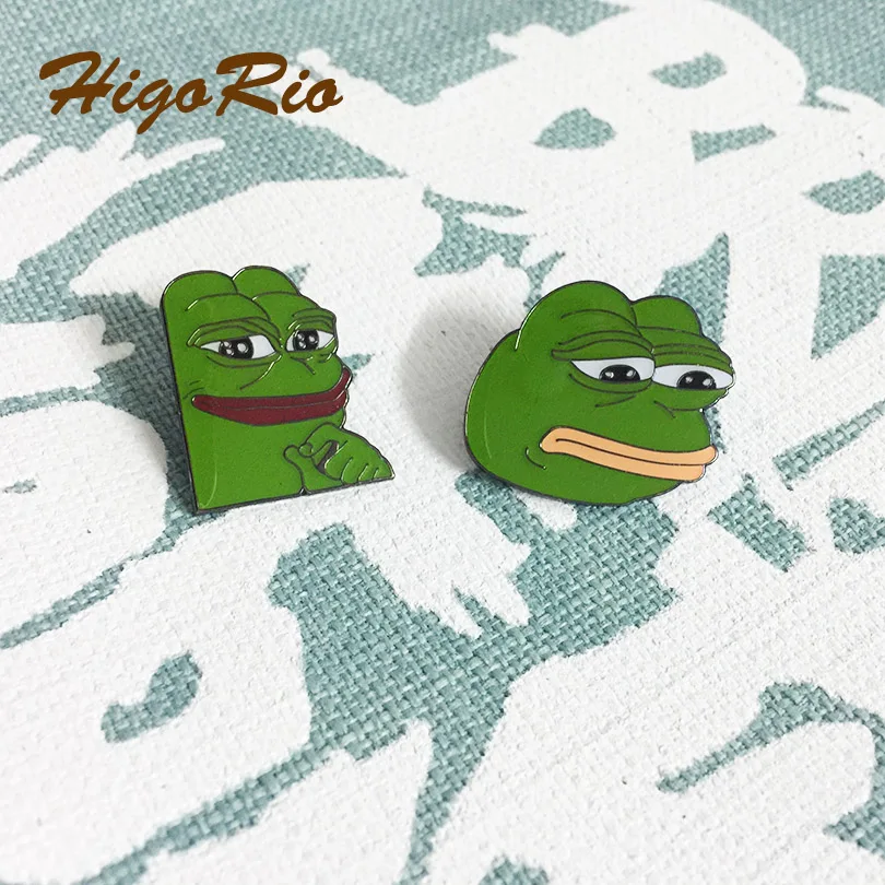 2pcs Different Pins Hot Sale Green Sad Dank Collector Enamel Pins Badges Metal Craft Popular Meme Smug Frog Lapel Pin
2pcs Different Pins Hot Sale Green Sad Dank Collector Enamel Pins Badges Metal Craft Popular Meme Smug Frog Lapel Pin