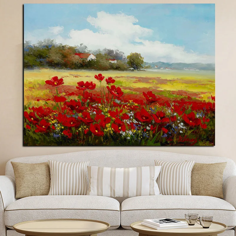 Print Abstract Wild Red Flower Poppies Landscape Oil Painting on Canvas Modern Pastoral Poster Art Wall Picture for Living Room
Print Abstract Wild Red Flower Poppies Landscape Oil Painting on Canvas Modern Pastoral Poster Art Wall Picture for Living Room