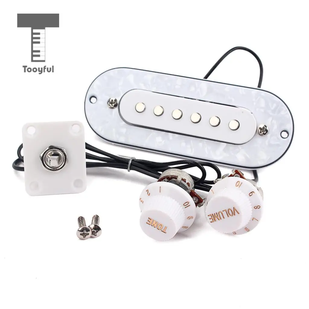 Tooyful 1 Set Prewired 52mm Bridge Pickup with White Pearl Pickguard Volume Tone Knob for Electric/Acoustic/Classical Guitar
Tooyful 1 Set Prewired 52mm Bridge Pickup with White Pearl Pickguard Volume Tone Knob for Electric/Acoustic/Classical Guitar