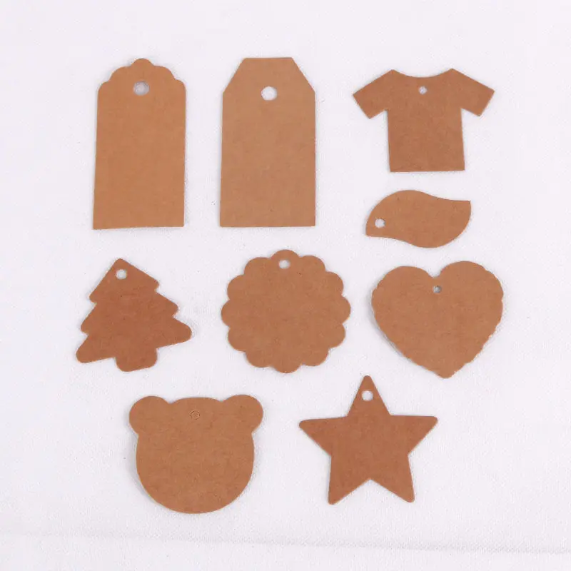 

100pcs 3x5cm/ 50pcs 4.5x9cm Brown Tags Labels Kraft Paper Vintage Hang Blank Name Card Tag Price Tags Wedding Party Gift Tags