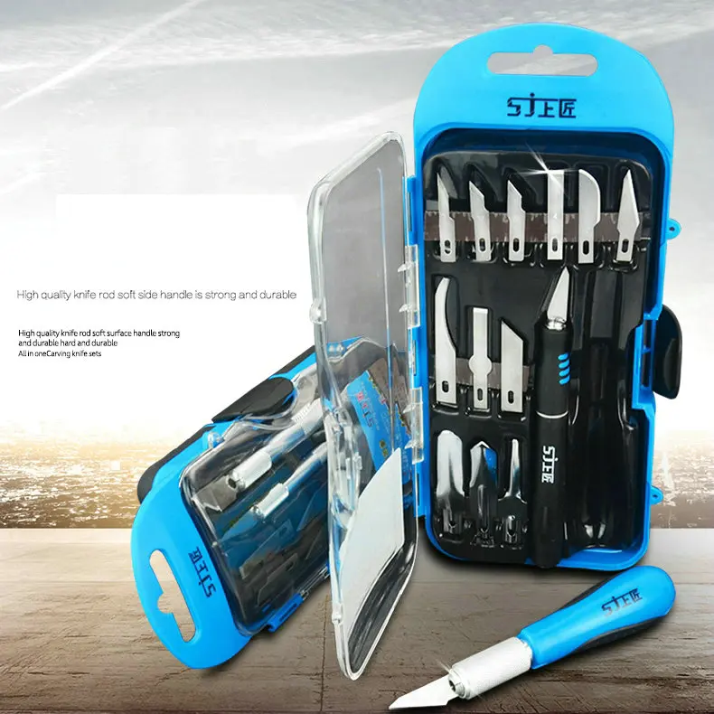8/14/30pcs Combined Woodworking Carving Knife Set Utility Knife Paper Cutter Alloy Blade Portable Cutting DIY Tool Free Shipping
8/14/30pcs Combined Woodworking Carving Knife Set Utility Knife Paper Cutter Alloy Blade Portable Cutting DIY Tool Free Shipping