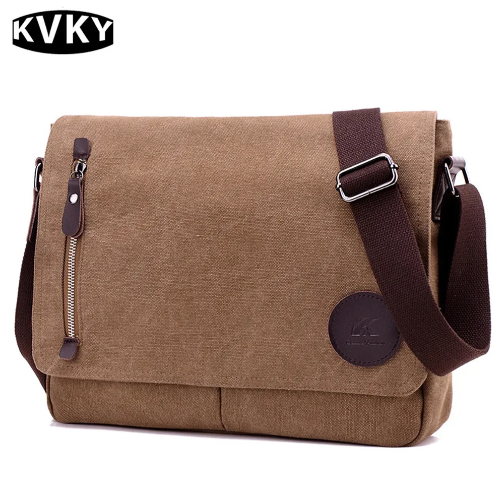 KVKY Designer Handbags Men's Vintage Canvas Messenger Bags For Men Cross Body Bag Men's Bag Shoulder Bags Business Casual 2017
KVKY Designer Handbags Men's Vintage Canvas Messenger Bags For Men Cross Body Bag Men's Bag Shoulder Bags Business Casual 2017