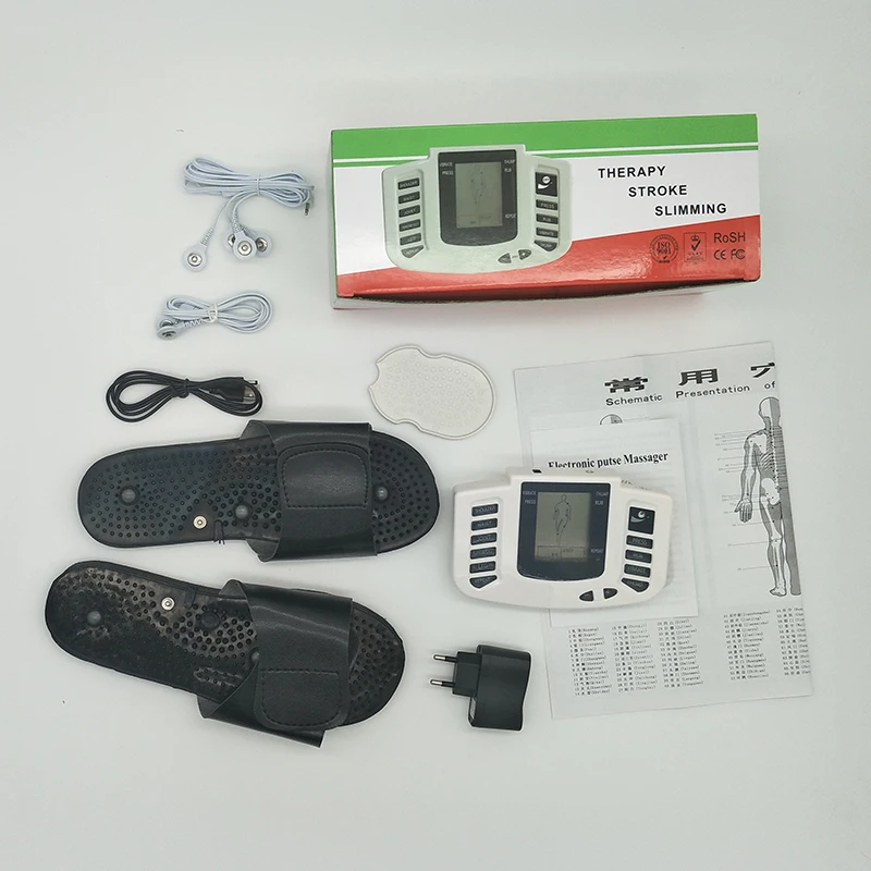 jR309 Electrical Stimulator Full Body Relax Muscle Digital Massager Pulse TENS Acupuncture Therapy Slipper+16 Pcs Electrode Pads
jR309 Electrical Stimulator Full Body Relax Muscle Digital Massager Pulse TENS Acupuncture Therapy Slipper+16 Pcs Electrode Pads