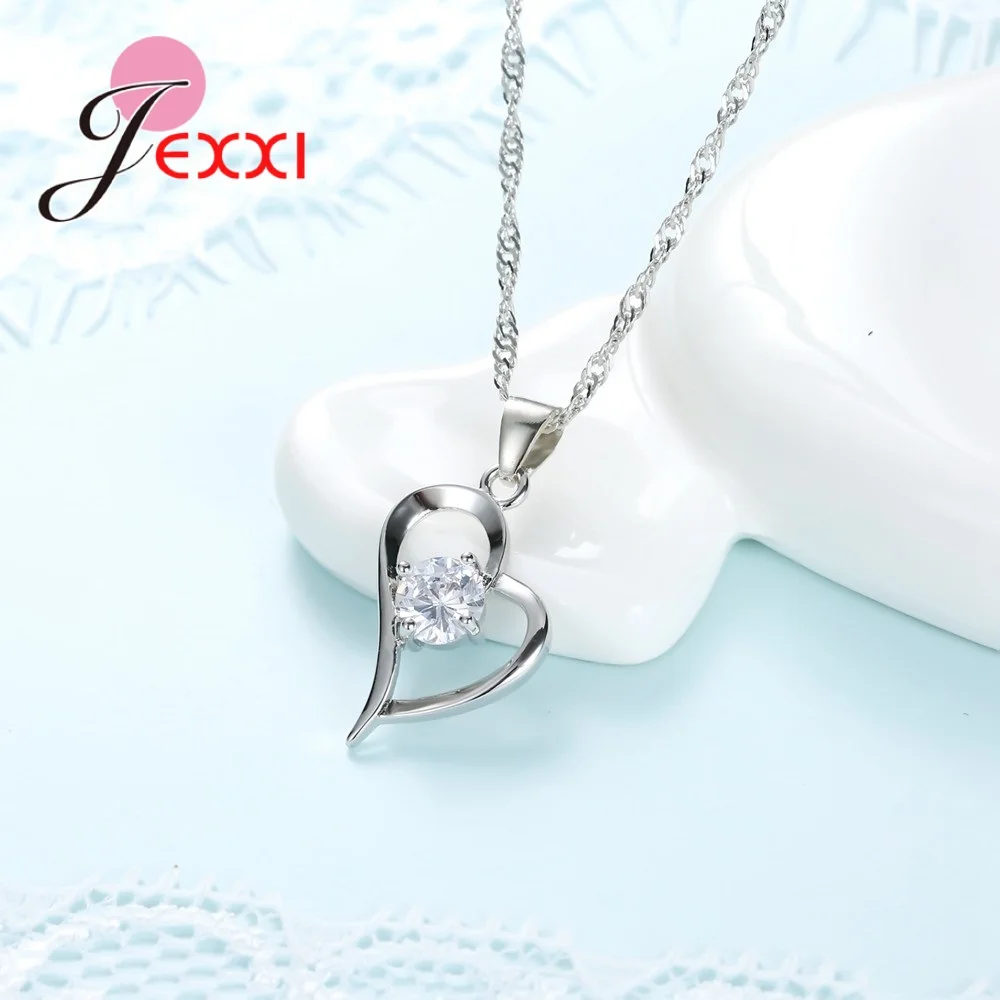 Romantic Gifts Luxury 925 Sterling Silver Austrian Crystal Cubic Zircon Smooth Charms Heart Necklace Earrings Jewelry Sets
Romantic Gifts Luxury 925 Sterling Silver Austrian Crystal Cubic Zircon Smooth Charms Heart Necklace Earrings Jewelry Sets